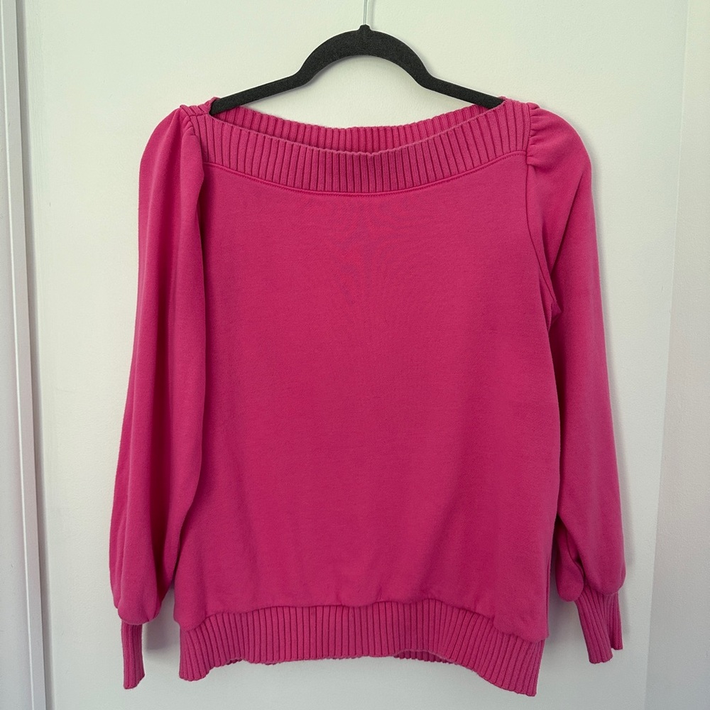 Pink boatneck sweatshirt